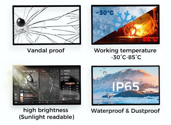 IP65 Front Waterproof 15.6-32" 10-Point Touch Open Frame Monitor - Image 2