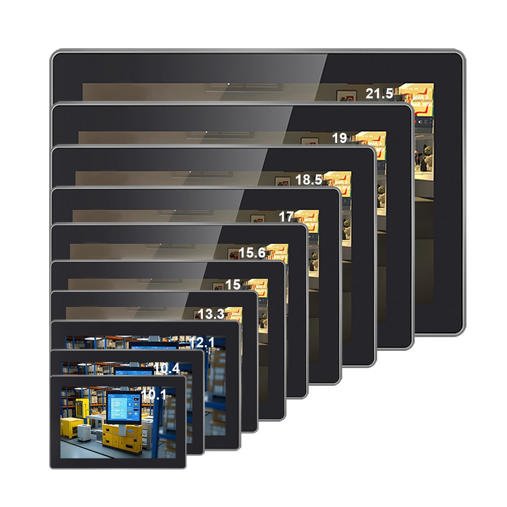 Touch screen kiosk display mounted in a self-service terminal installation