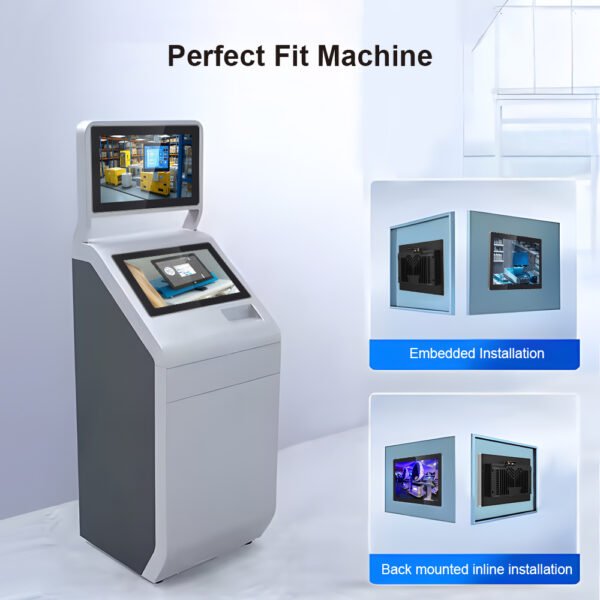 Various angles of the Touch Screen Display highlighting its sleek design and ports.