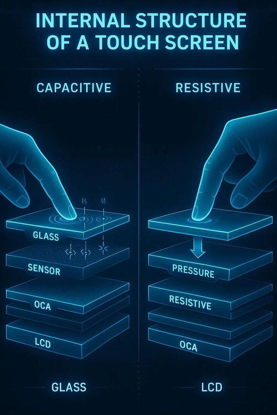 Touch Screen Structure Explained: Capacitive vs. Resistive & Bonding Methods