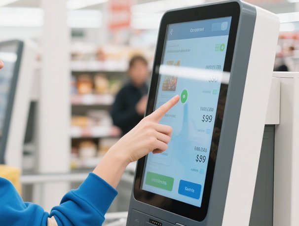 Touch screen kiosk display integration