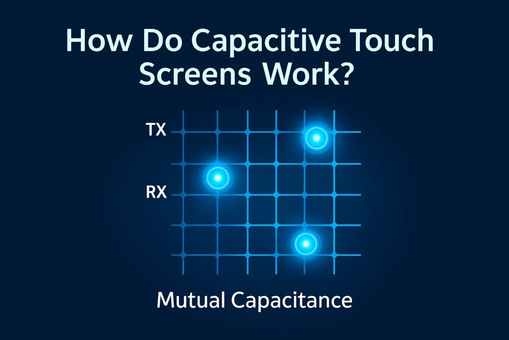 Mutual capacitance grid illustrating TX RX scanning