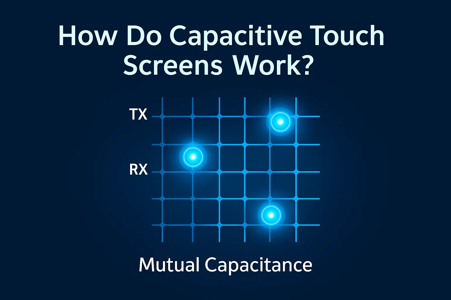 Mutual capacitance grid illustrating TX RX scanning