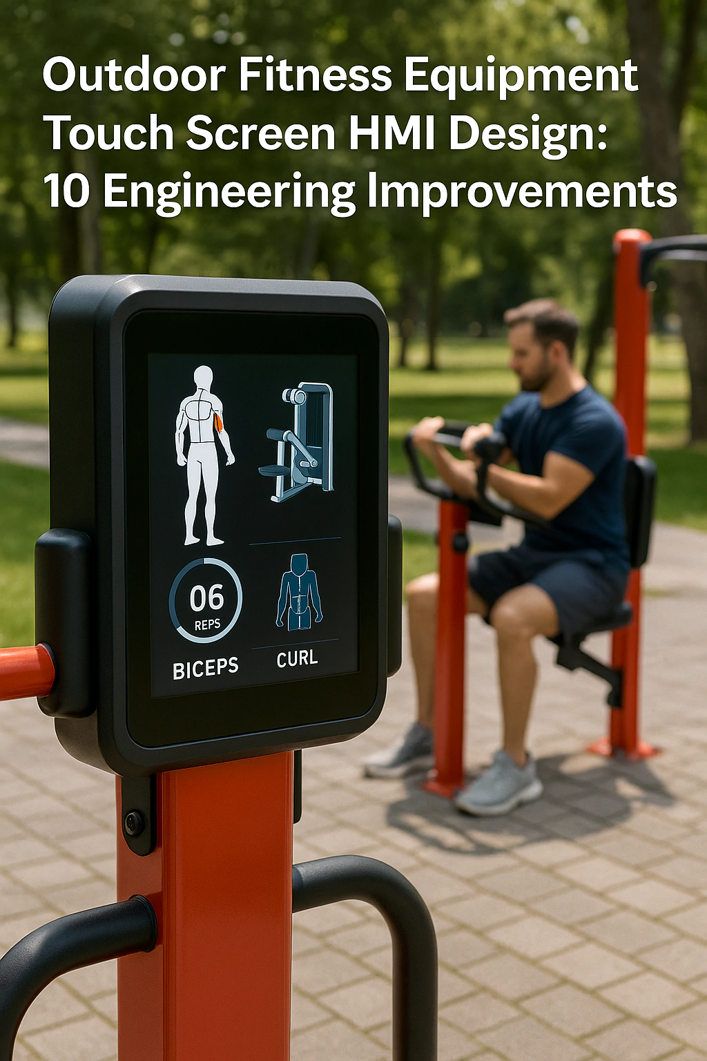 outdoor fitness equipment touch screen HMI