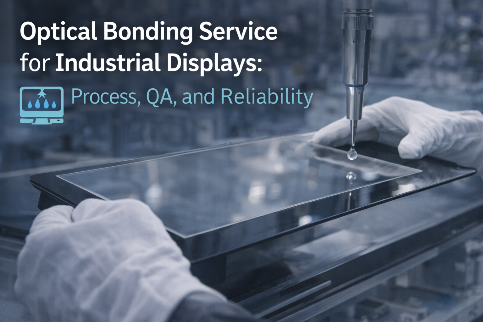 Optical bonding service process for industrial displays