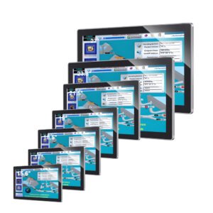 IP65 waterproof touch screen monitor with front touch interaction and rear metal housing
