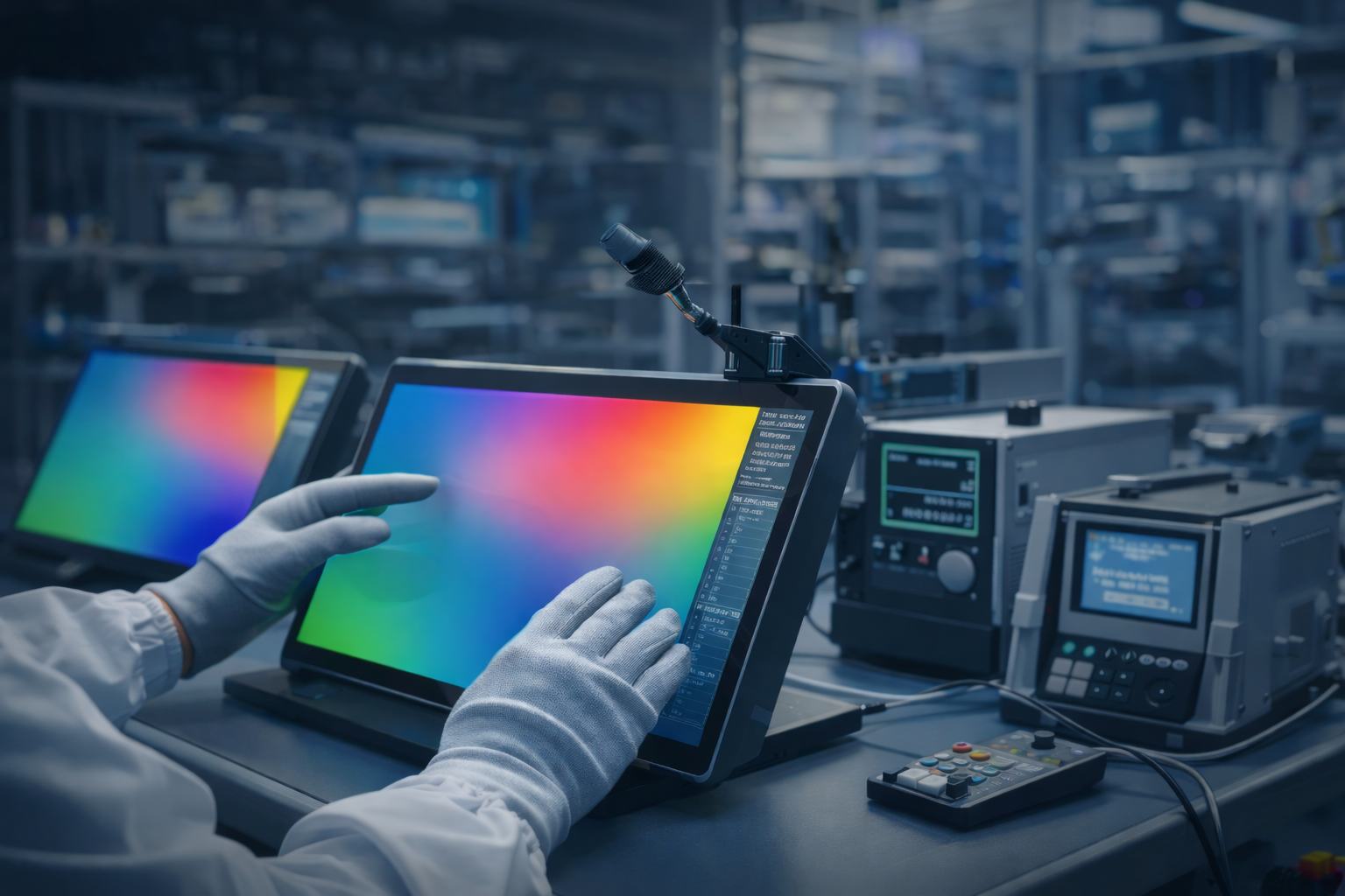 Color consistency quality control for LCD display modules in industrial manufacturing