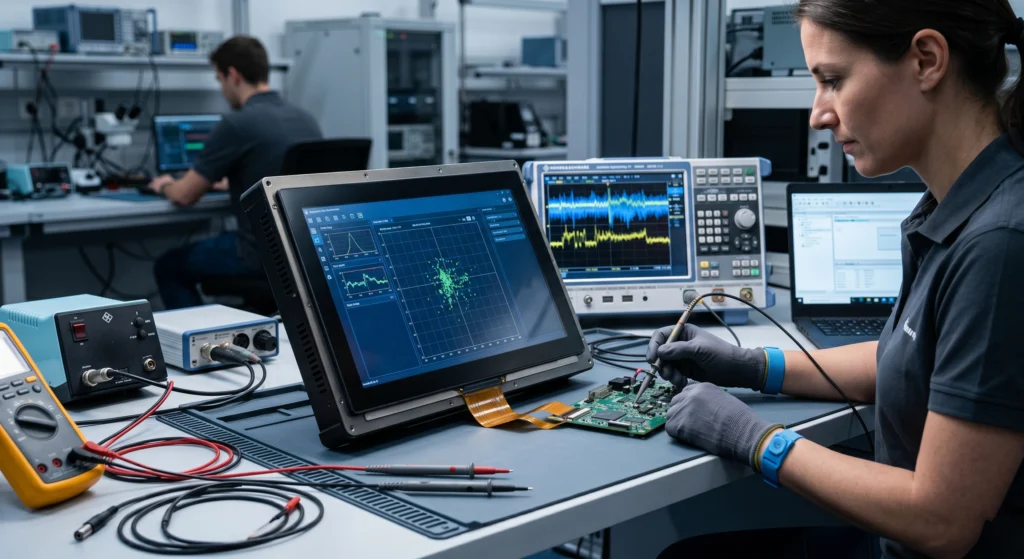 PCAP touch sensitivity issue after LCD lamination in an industrial touch display module