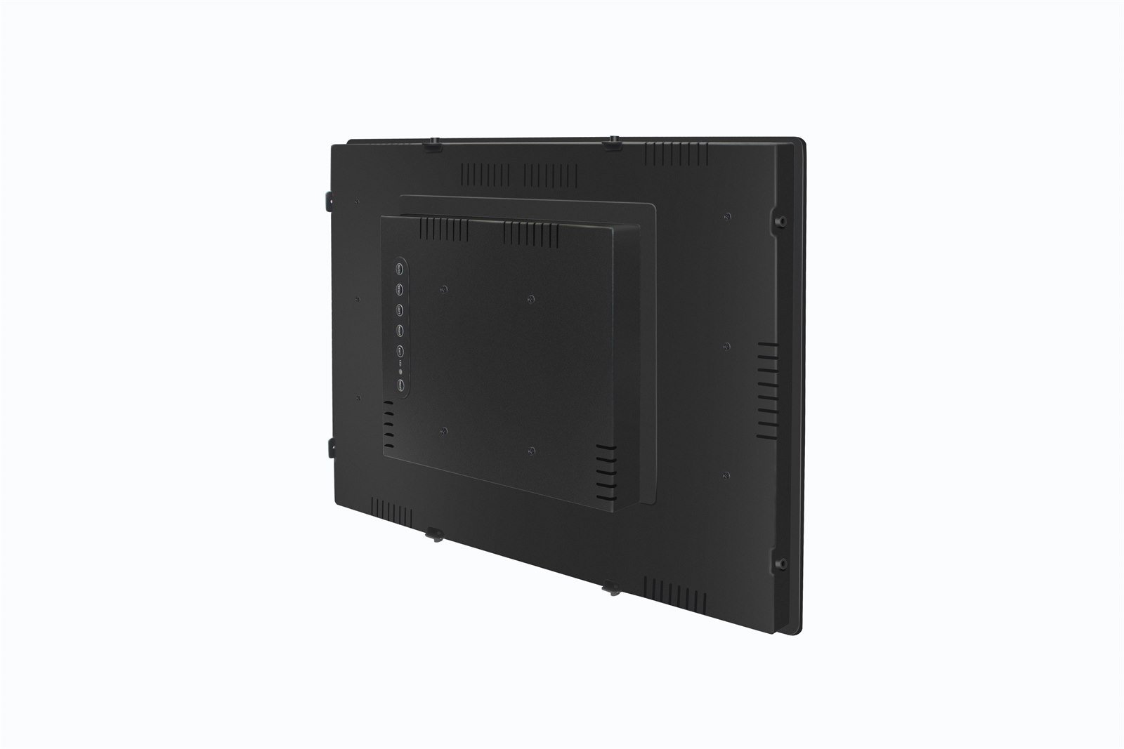 Bezel-less embedded monitor series housing and mounting points