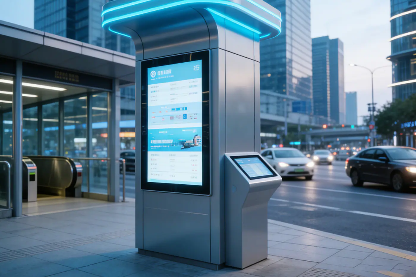 Self-service kiosk touch screen monitor application